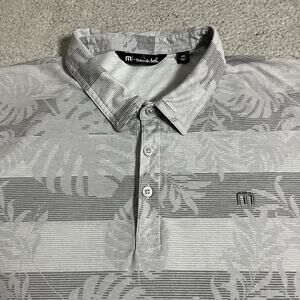 Travis Mathew Polo Shirt Mens 2XL Floral Palm Print Performance Golf Stretch